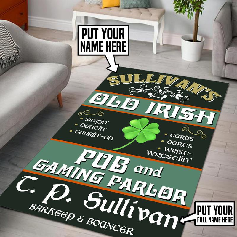 Personalized Irish Pub Rug 06236