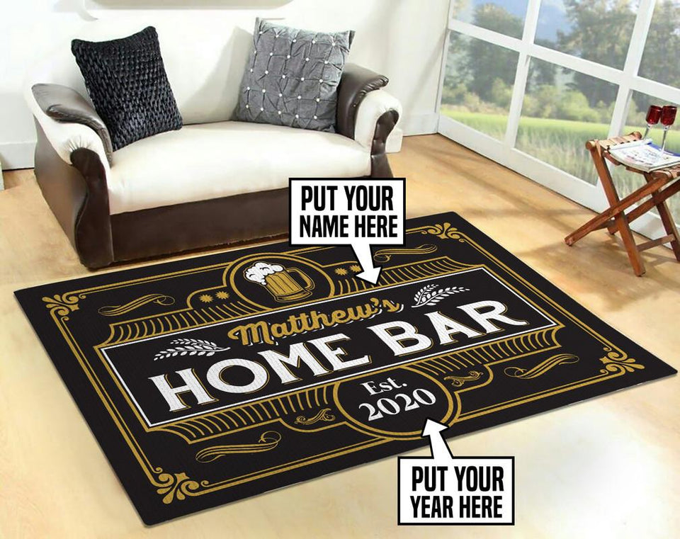 Personalized Home Bar Rug 06809