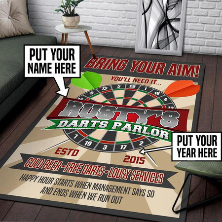 Personalized Darts Parlor Rug 06087