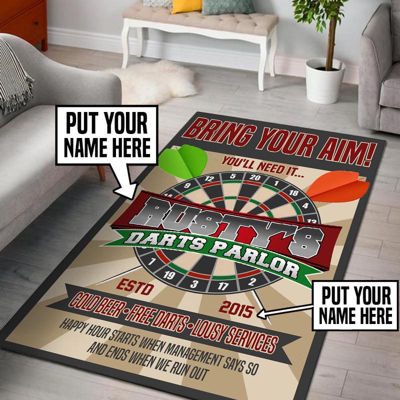 Personalized Darts Parlor Rug 06087