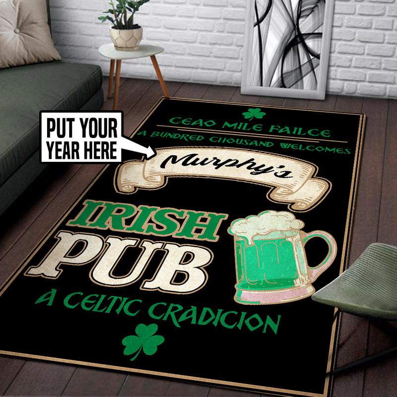 Personalized Irish Pub Rug 05528