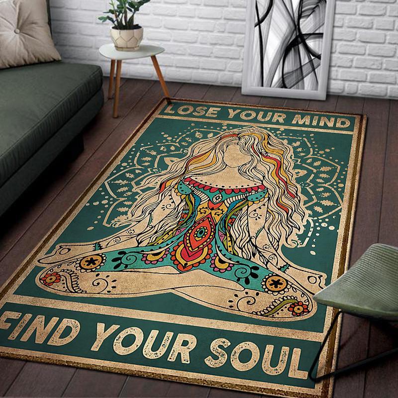 Yoga Girl Namaste Lose Your Mind Find Your Soul Rug 06505