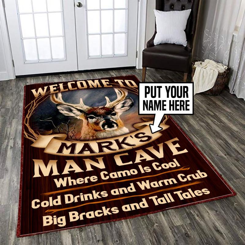 Personalized Hunter Man Cave Rug 06298