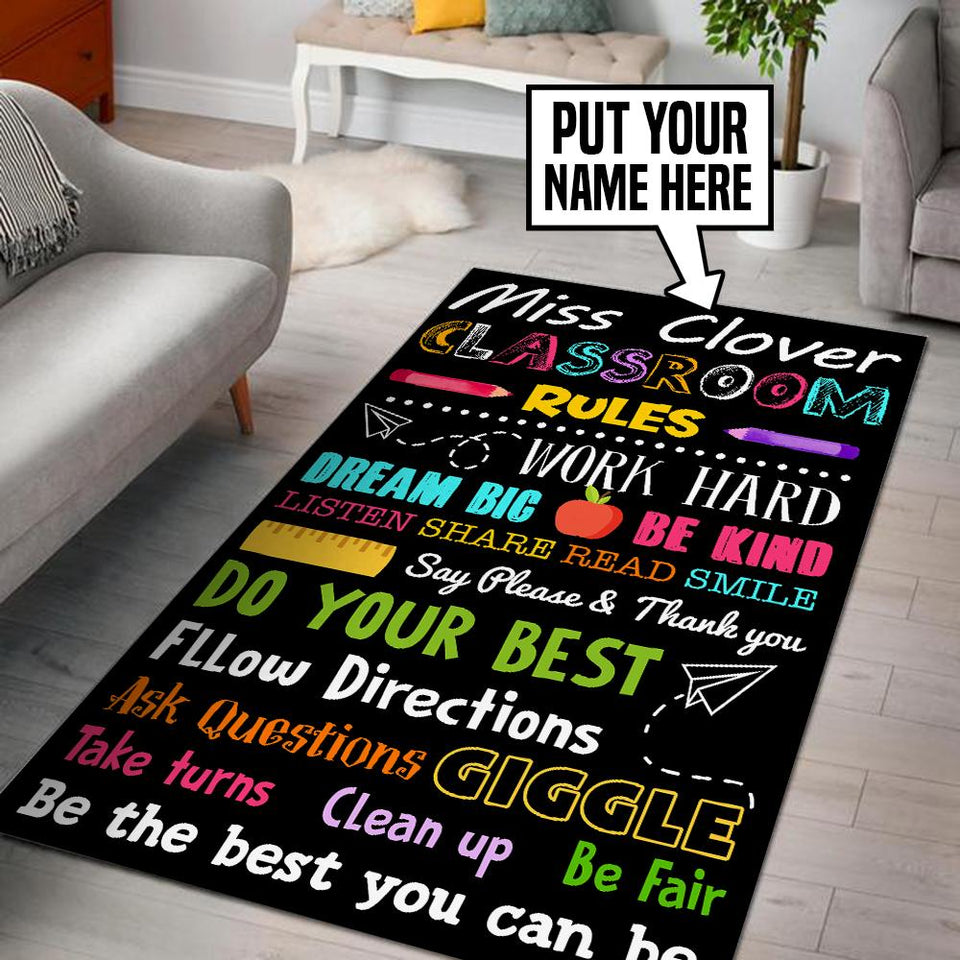 Personalized Classroom Rules Rug 05578