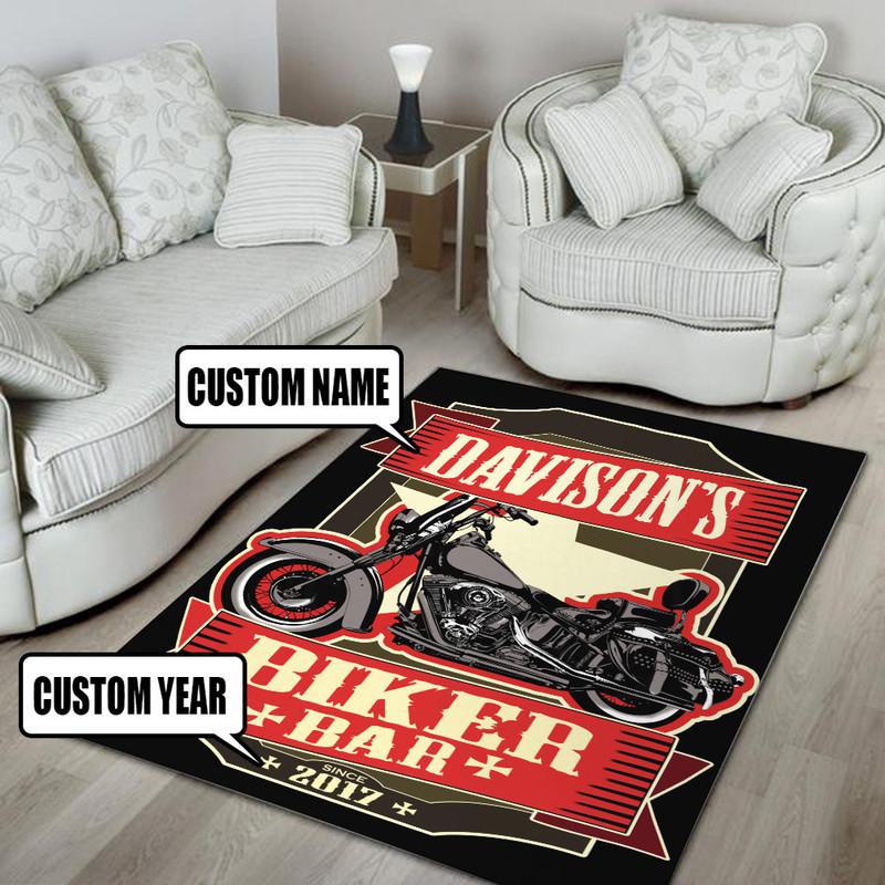 Personalized Biker Bar Rug 06858