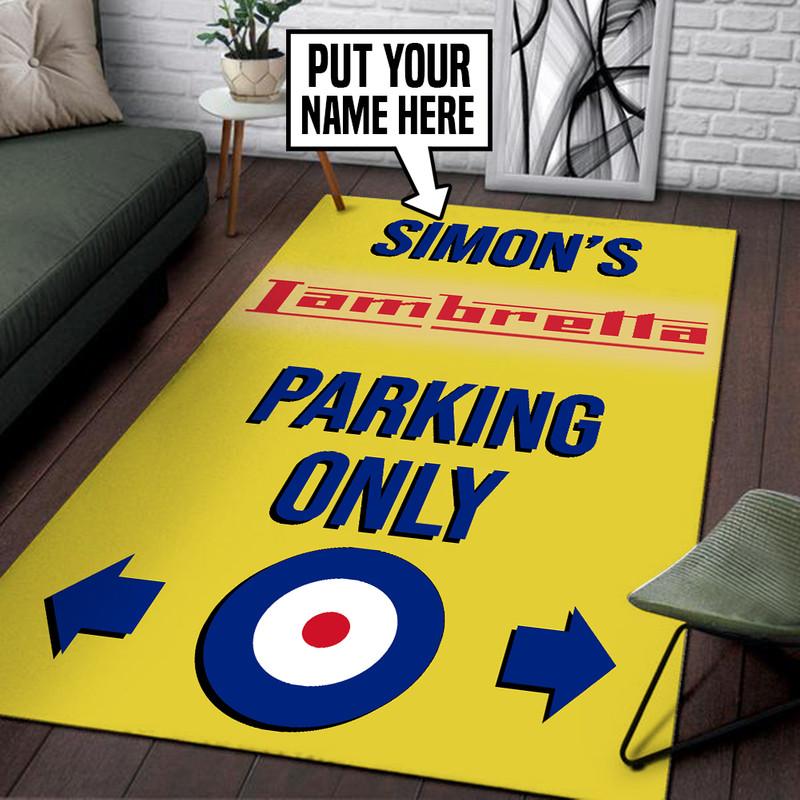 Personalized Lambretta Parking Only Rug 05538