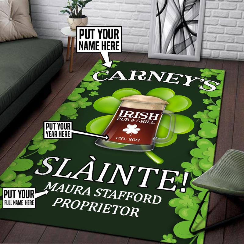 Personalized Irish Pub Rug 06391