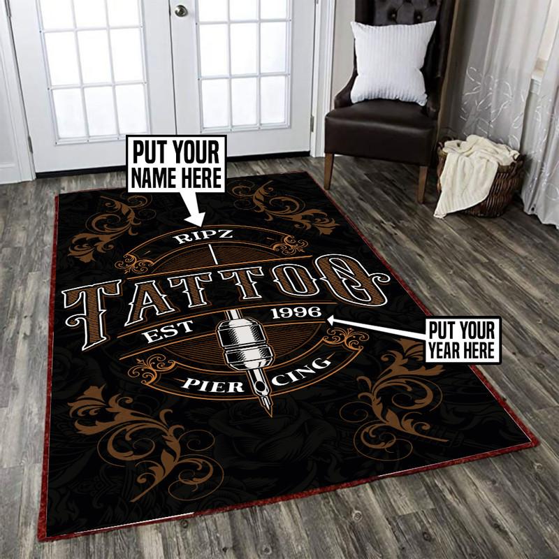 Personalized Tattoo Studio Rug 06353