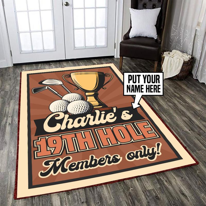 Personalized 19th Hole Member Only Rug 06400