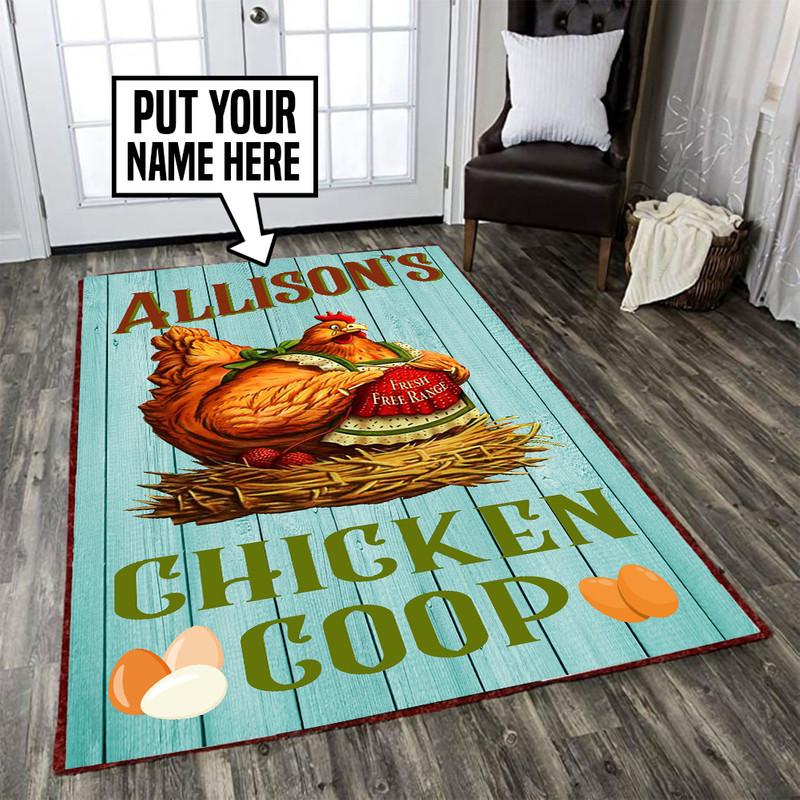 Personalized Chicken Coop Rug 05294