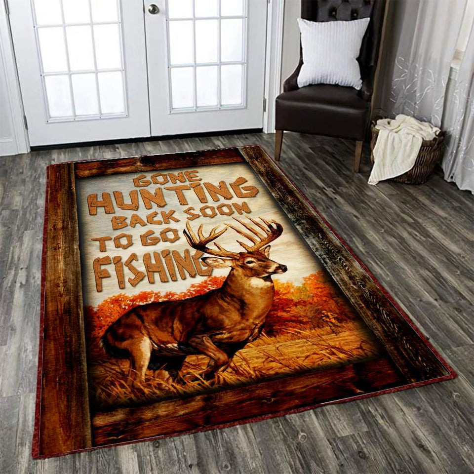 Gone Hunting Back Soon to Go Fishing Rug 05913