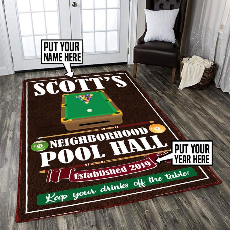 Personalized Pool Hall Rug 06024