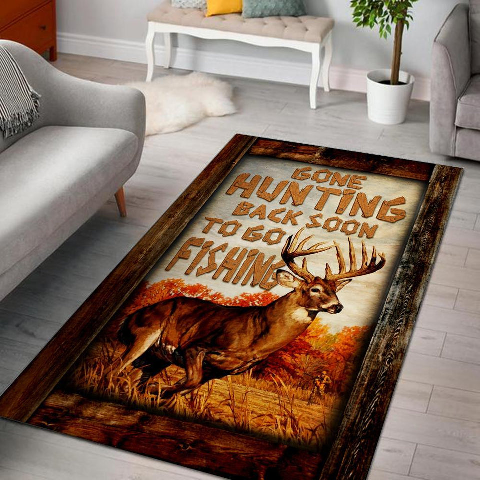 Gone Hunting Back Soon to Go Fishing Rug 05913