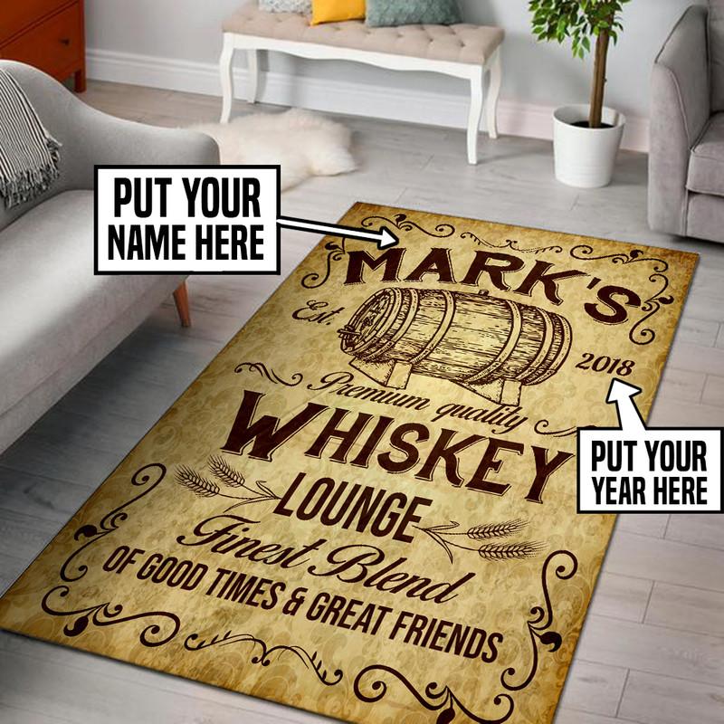 Personalized Whiskey Lounge Rug 06013