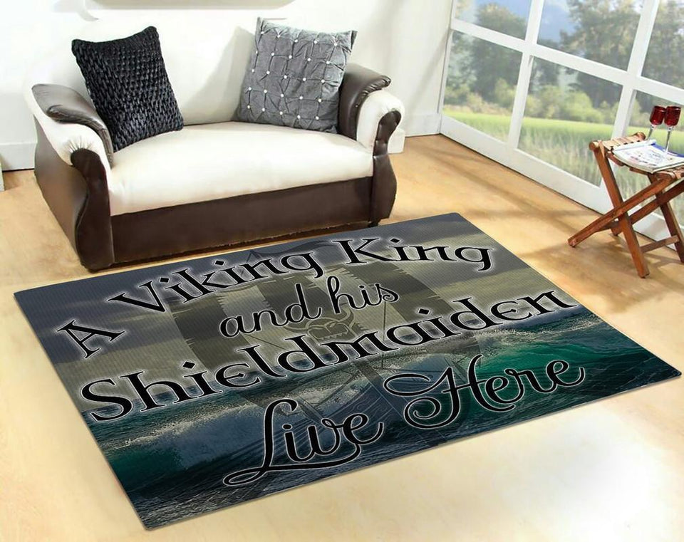 Viking King and Sheild Maiden Live Here Rug 05735