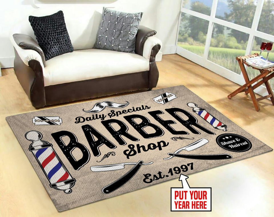 Personalized Barber Shop Rug 05607