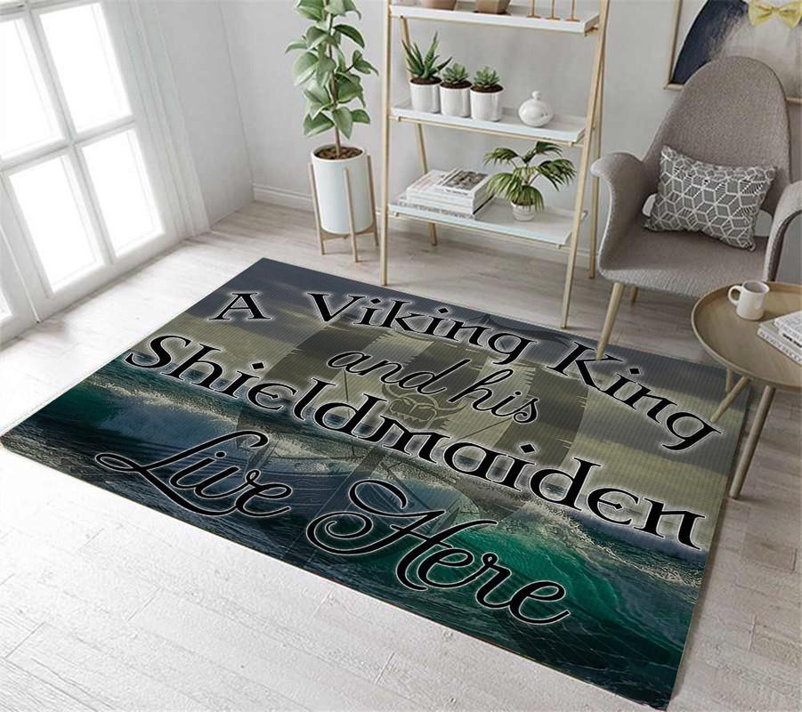 Viking King and Sheild Maiden Live Here Rug 05735