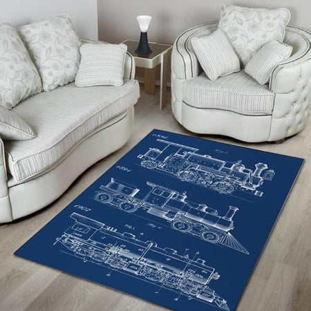 Locomotive Rug Locomotive Steam Engine Pattern 04817