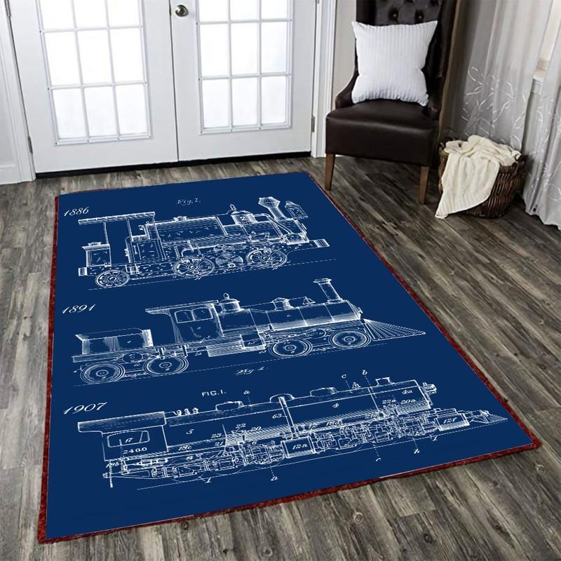 Locomotive Rug Locomotive Steam Engine Pattern 04817