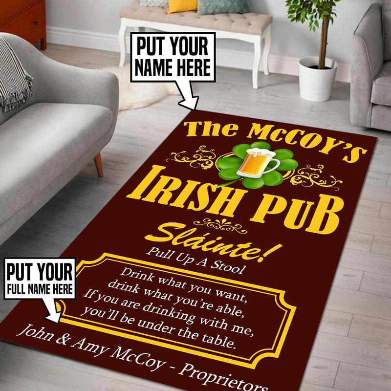 Personalized Irish Pub Rug 06258