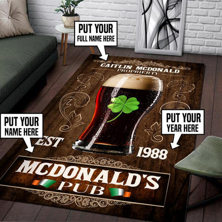 Personalized Irish Pub Rug 05878