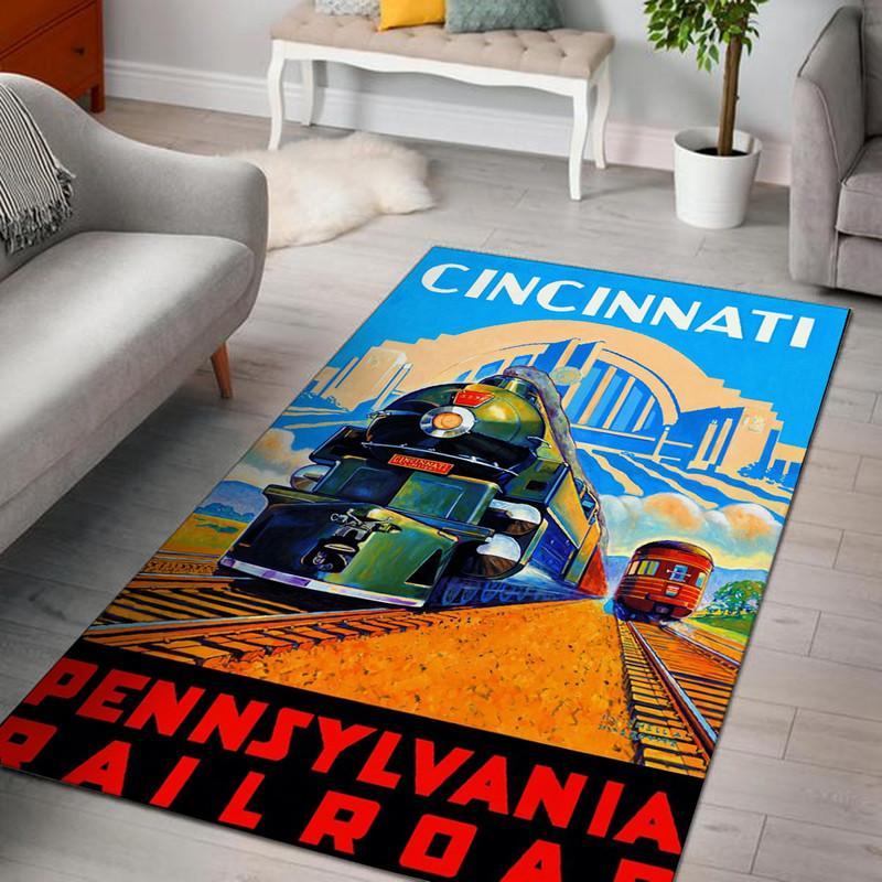 Cincinnati Pennsylvania Reproduction Large Railroad Rug 05159