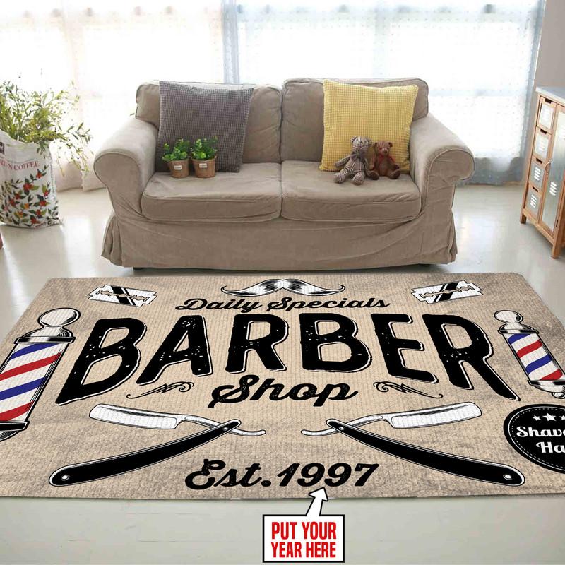 Personalized Barber Shop Rug 05607
