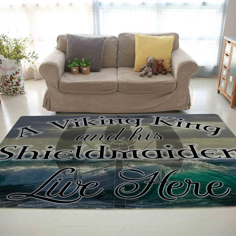 Viking King and Sheild Maiden Live Here Rug 05735