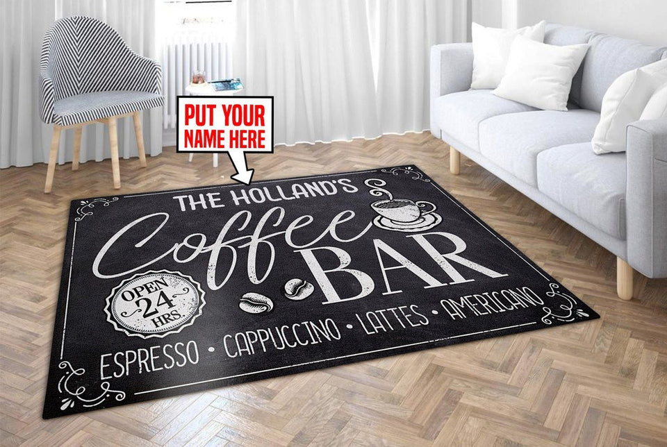 Personalized Coffee Bar Rug 07076