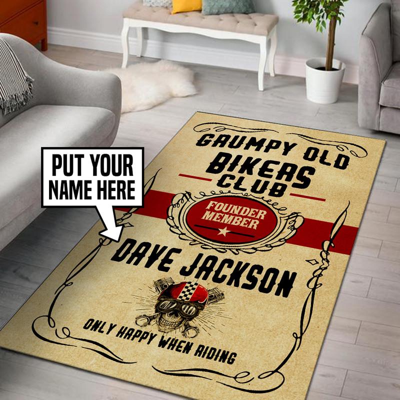 Personalized Grumpy Old Bikers Club Rug 05468