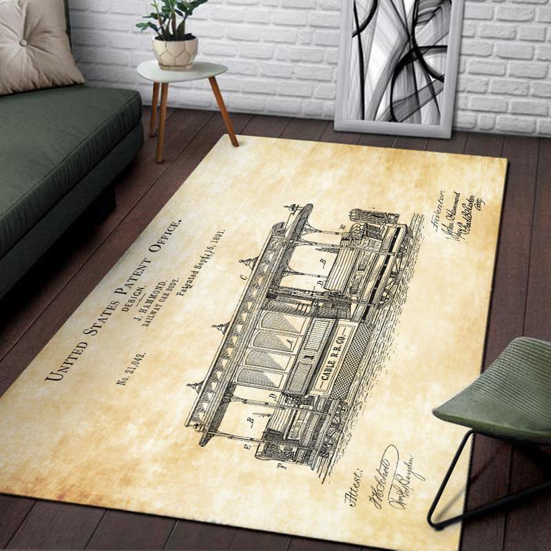 Locomotive Rug Locomotive Railway Railroad 04854