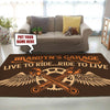 Personalized Garage Live to Ride Ride to Live Rug 06611