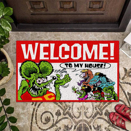 Welcome to My House Door Mat Inside Rug Floor Outdoor Mats