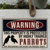 This Property is Protected by Highly Trained Parrots Door Mat