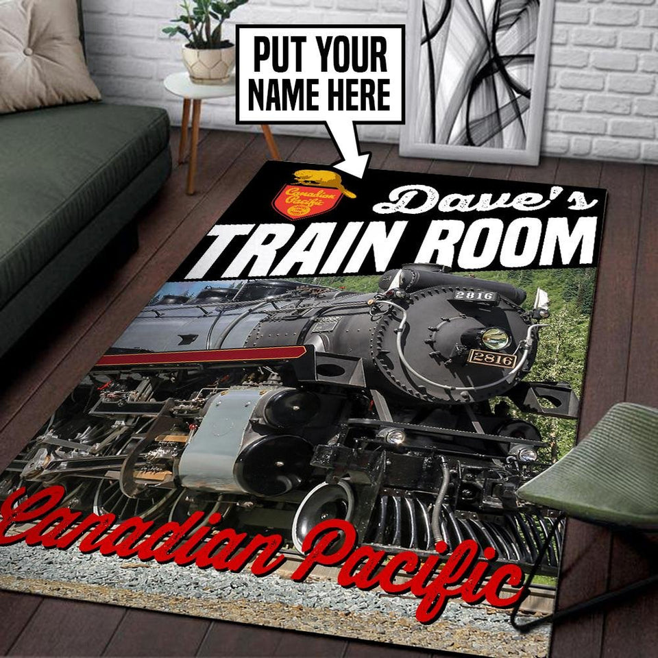 Personalized Canadian Pacific Locomotive Railroad Rug 05354