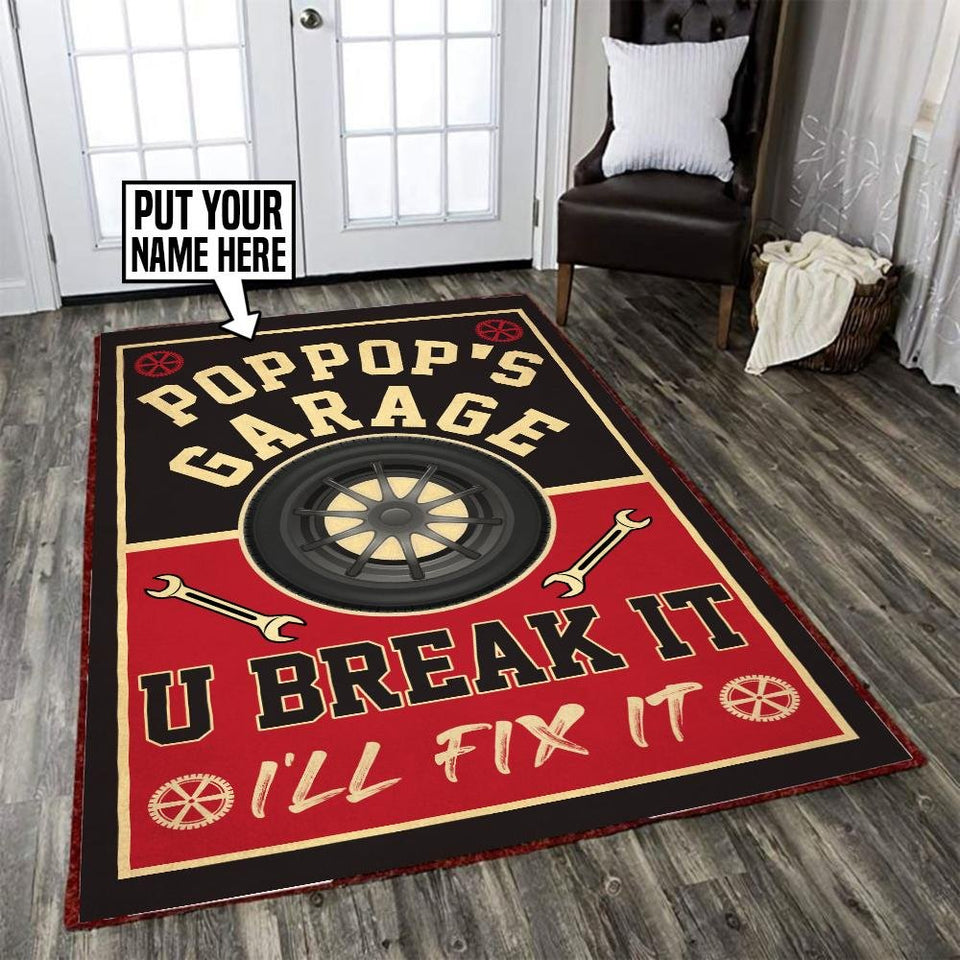 Personalized Garage Rug 06428
