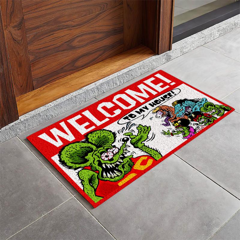 Welcome to My House Door Mat Inside Rug Floor Outdoor Mats
