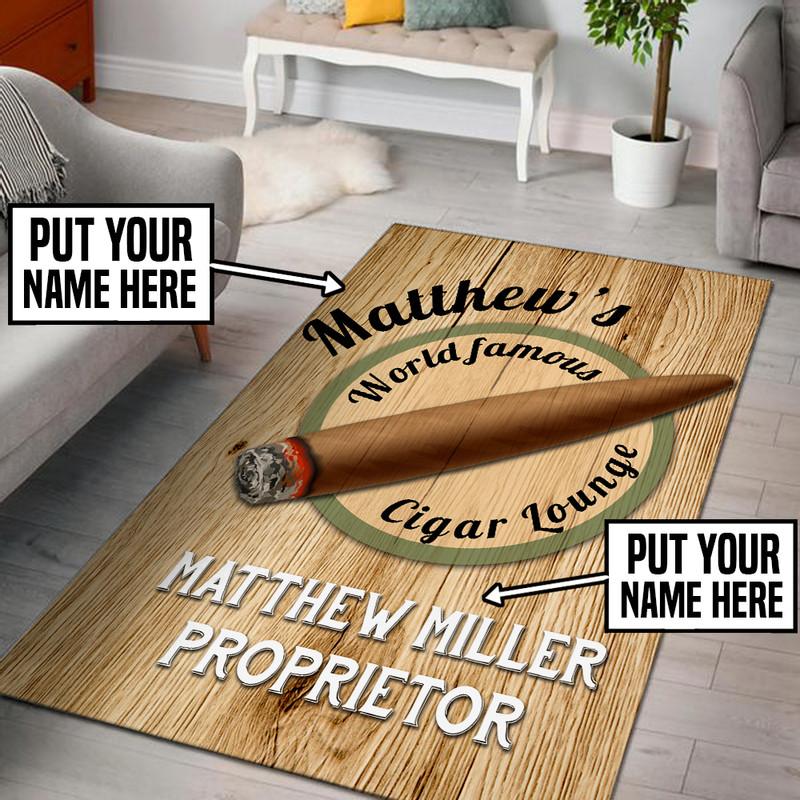Personalized Cigar Lounge Rug 06235