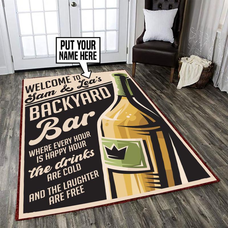 Personalized Backyard Bar Rug 05577
