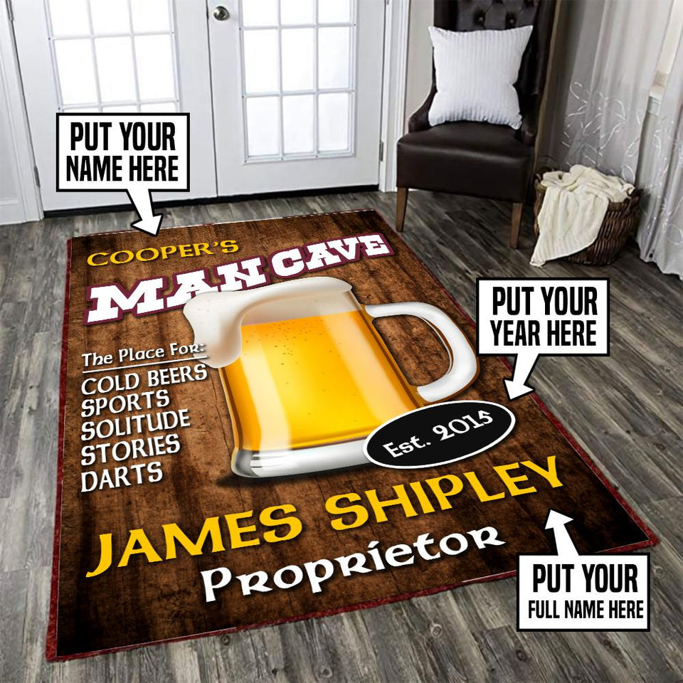 Personalized Beer Man Cave Rug 05923