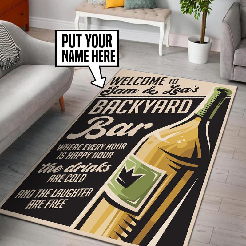 Personalized Backyard Bar Rug 05577