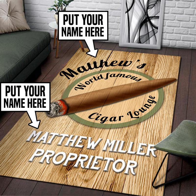 Personalized Cigar Lounge Rug 06235