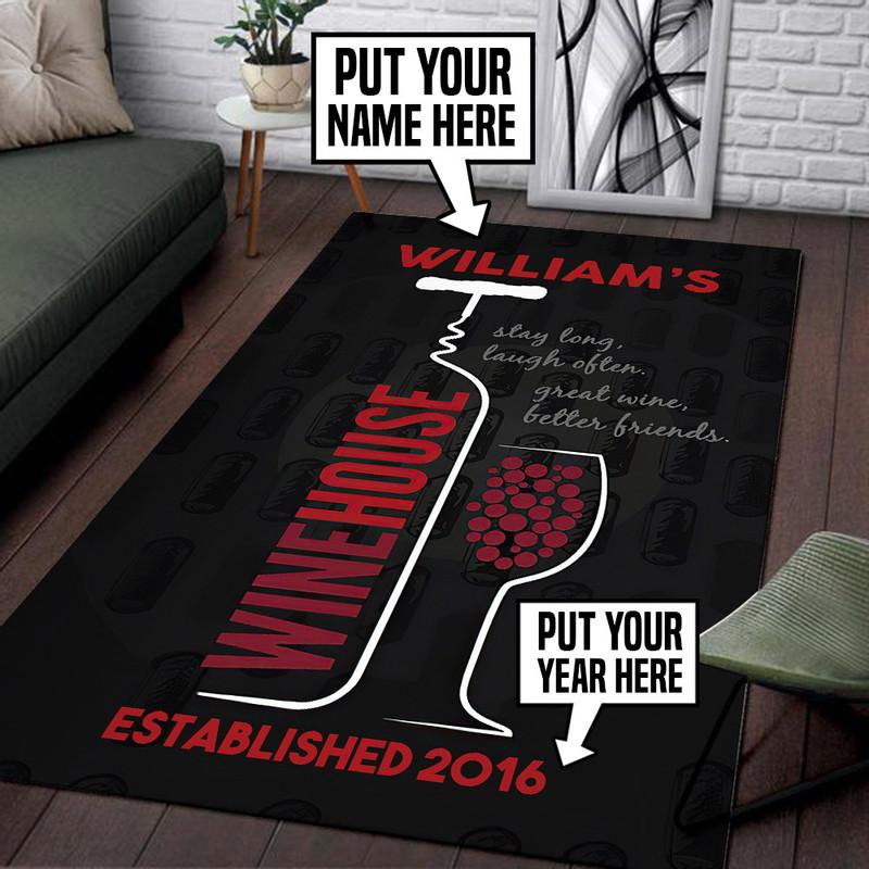 Personalized Wine House Rug 06458