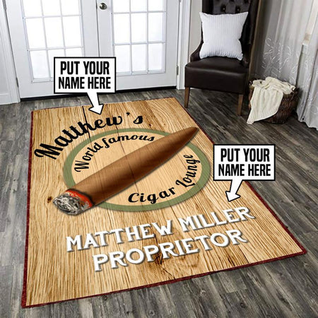 Personalized Cigar Lounge Rug 06235