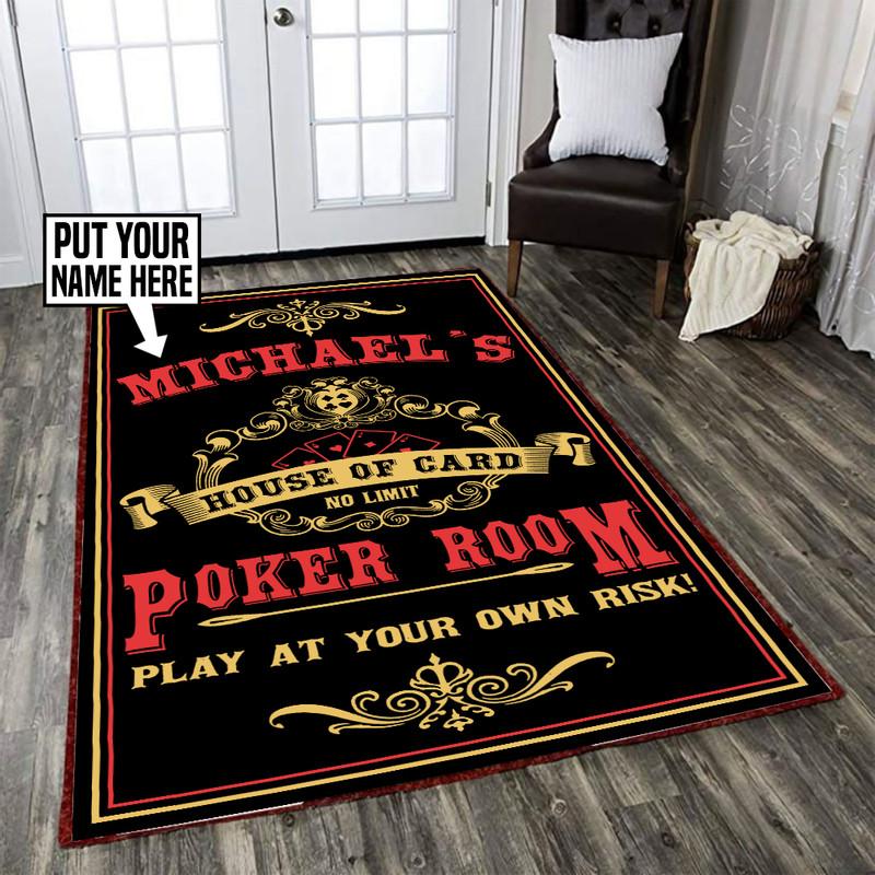 Personalized Poker Room Rug 06084