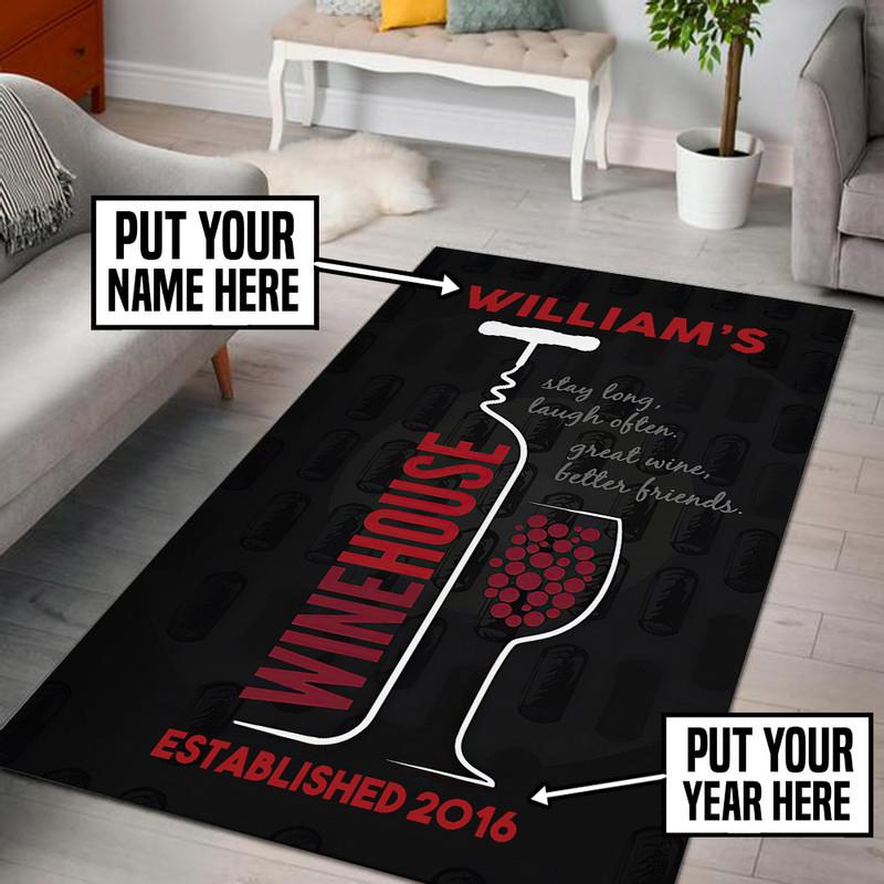 Personalized Wine House Rug 06458
