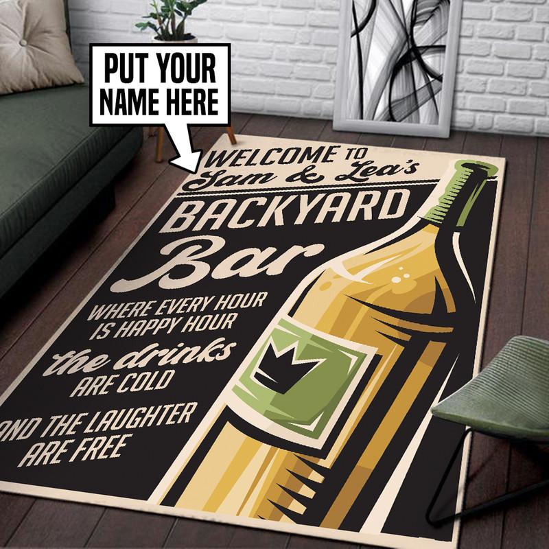 Personalized Backyard Bar Rug 05577