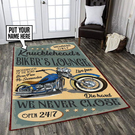 Personalized Biker's Lounge Rug 06209