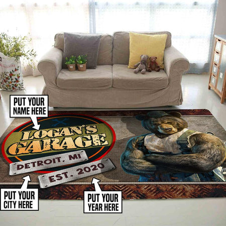 Personalized Garage Rug 06743