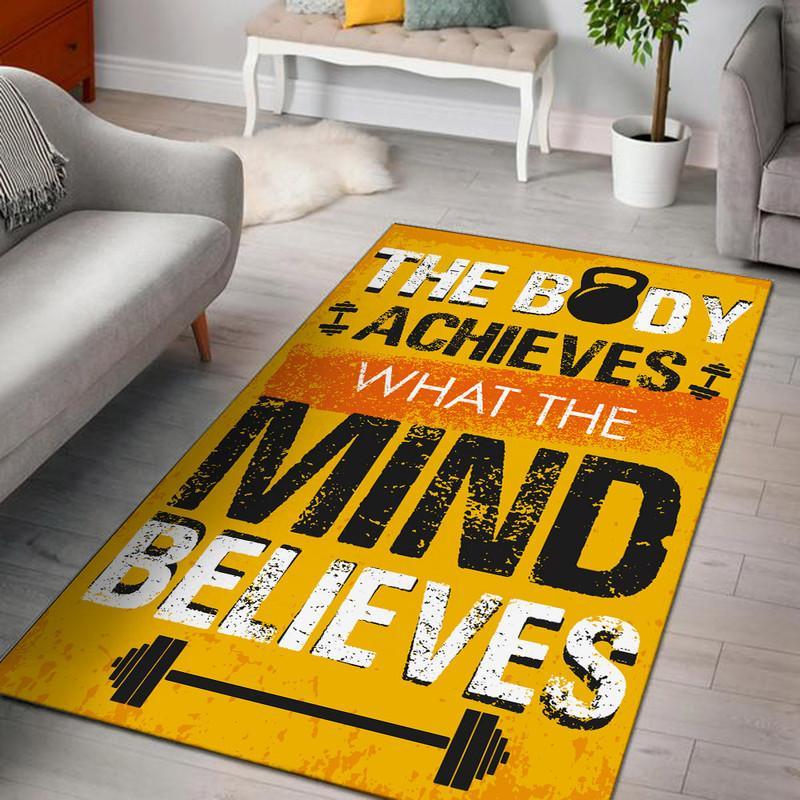 Gym Fitness the Boy Achieves What the Mind Believes Rug 06684